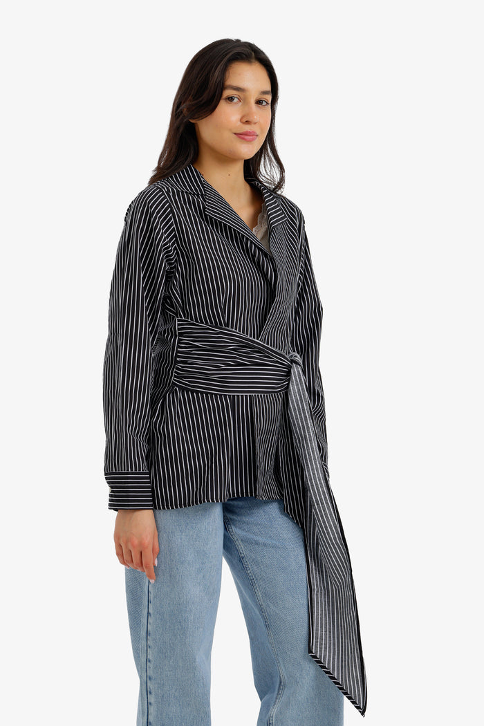 Striped Belted Shirt