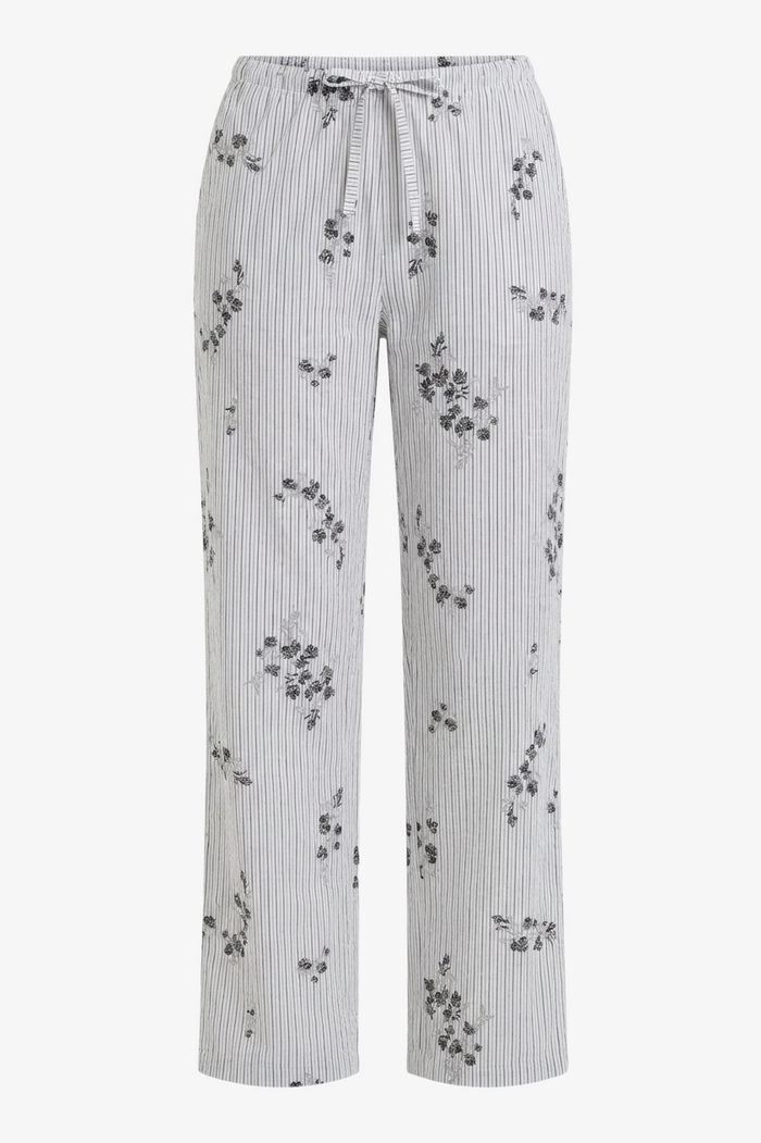 Striped Floral Print Pants