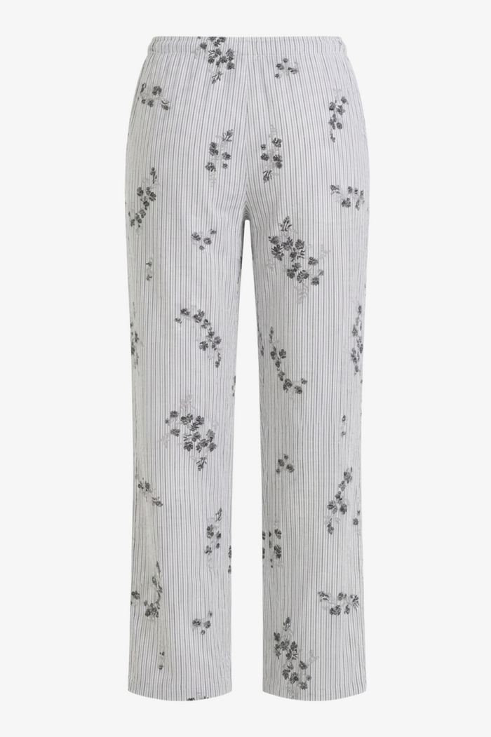 Striped Floral Print Pants