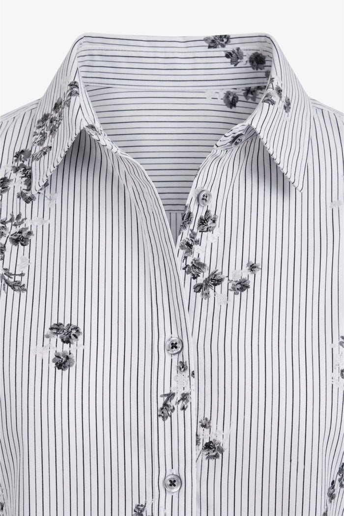 Striped Floral Relaxed Shirt