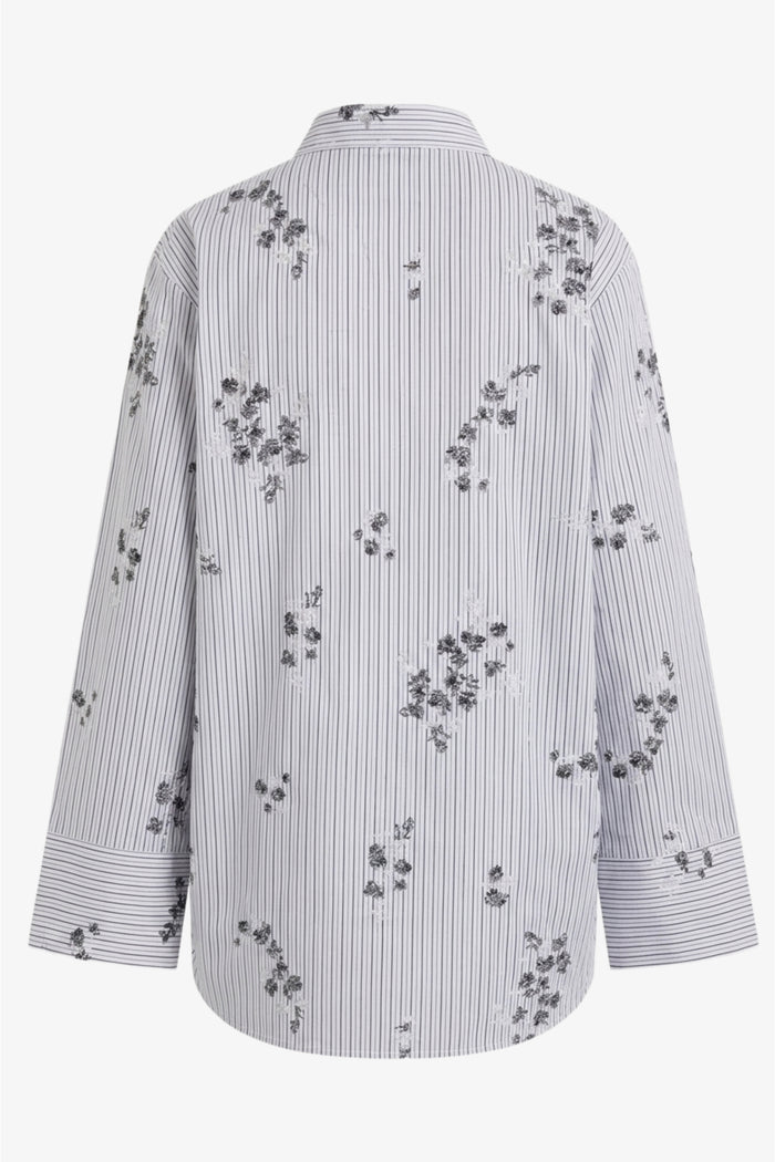 Striped Floral Relaxed Shirt
