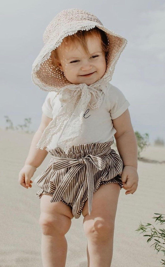 Striped Infant Shorts (3PC SET) - Sage, Navy, Yellow 3 Piece Shorts Set Yo Baby Wholesale