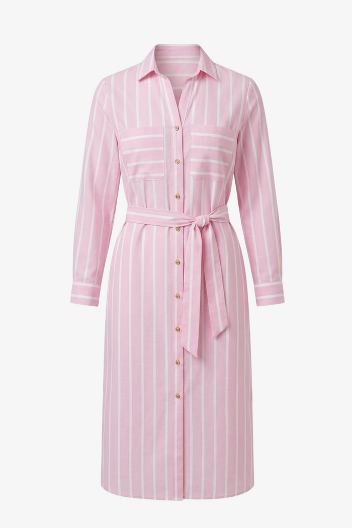 Striped Midi Shirt Dress