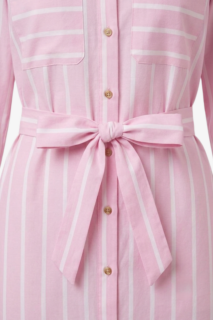 Striped Midi Shirt Dress
