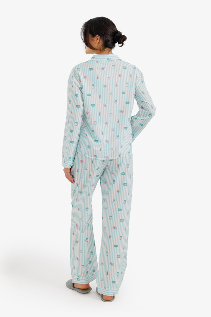 Striped Printed Pyjama Set