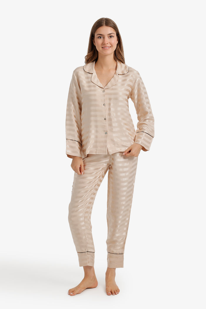 Striped-Satin Pyjama