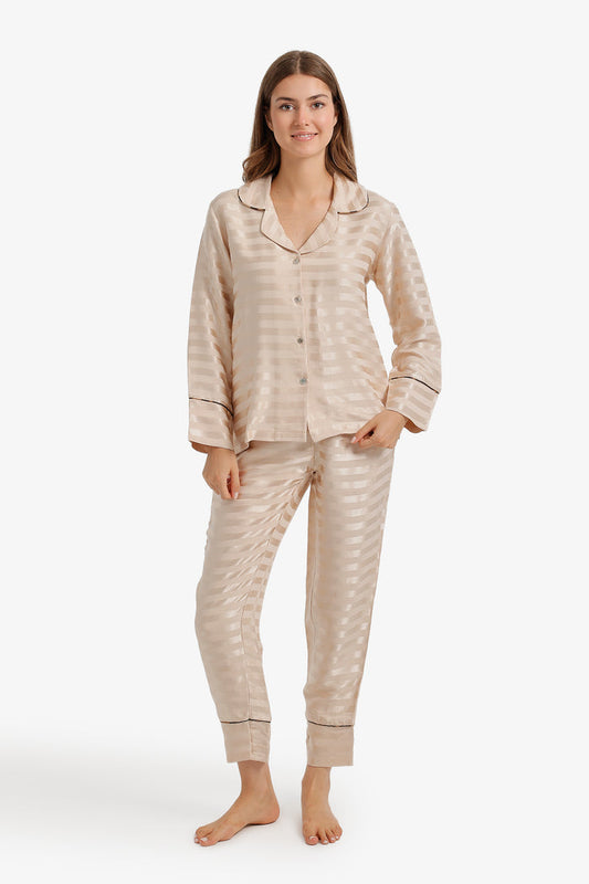 Striped-Satin Pyjama