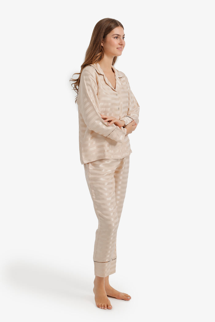 Striped-Satin Pyjama