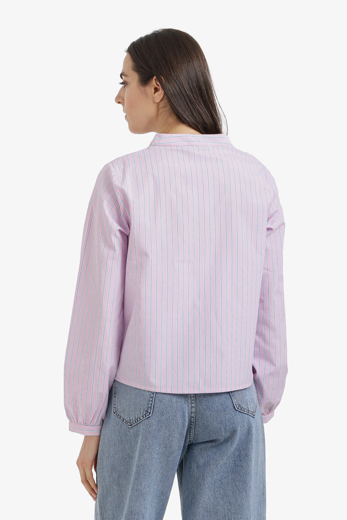 Striped Tie-Front Shirt