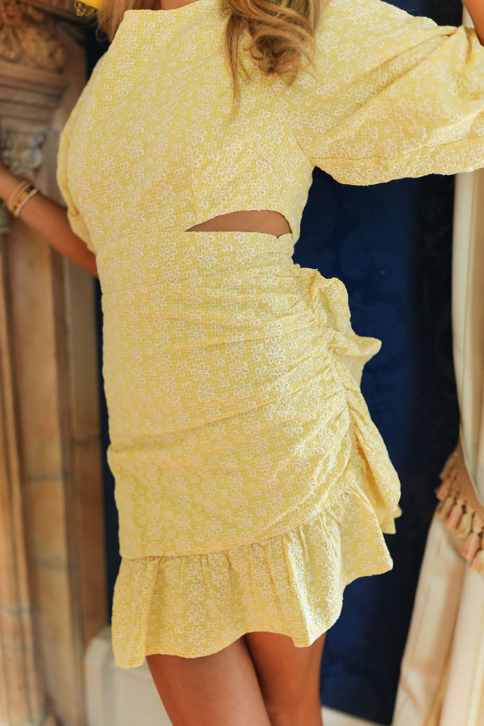 Sunshine Mini Dress - Lemon