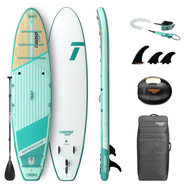 Supreme paddle board with accessories on a black background
