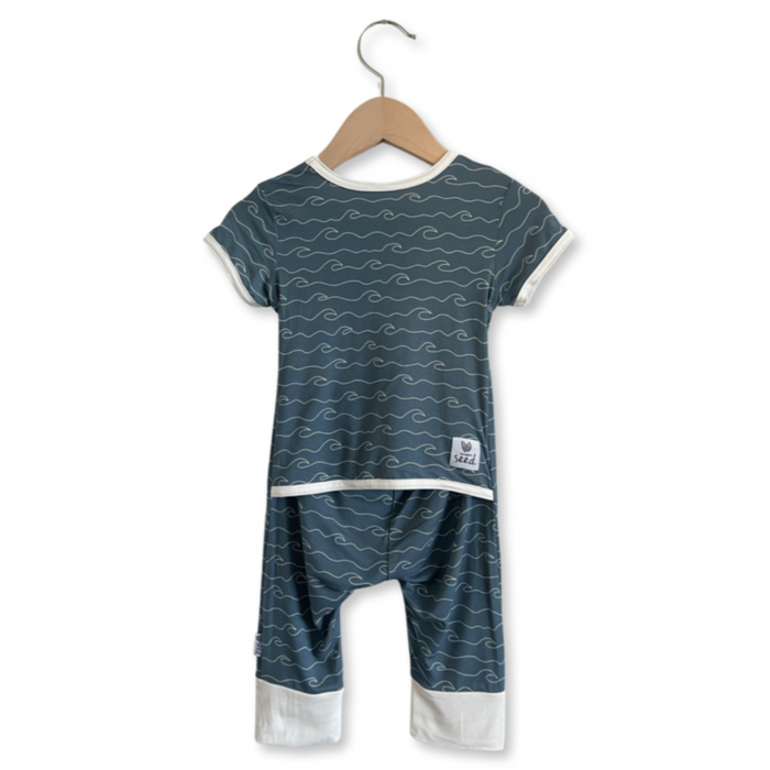 Swell with White Kid's Short Long Romper