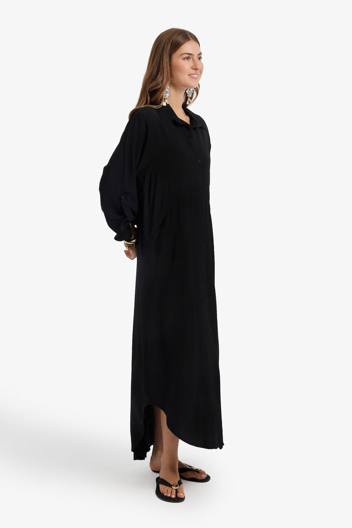 Tab Sleeve Shirt Dress