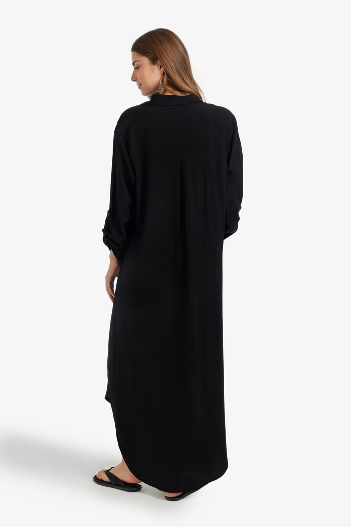 Tab Sleeve Shirt Dress