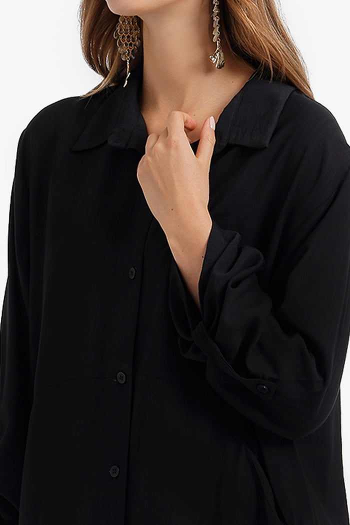 Tab Sleeve Shirt Dress