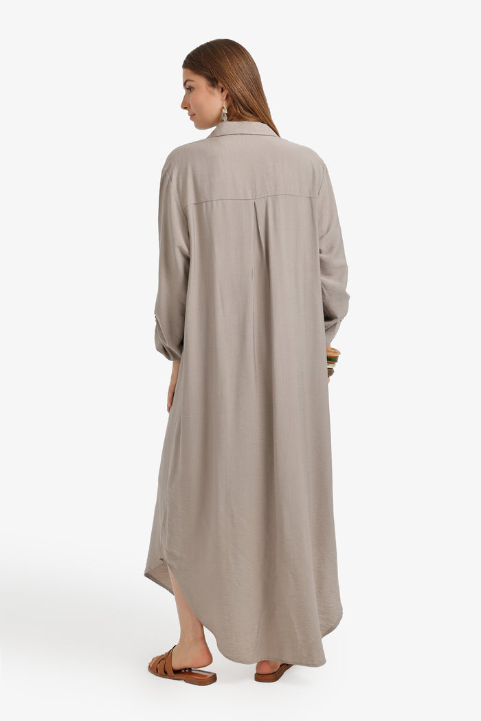 Tab Sleeve Shirt Dress