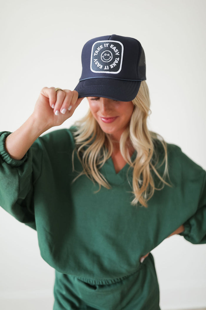Take It Easy Trucker Hat - Navy