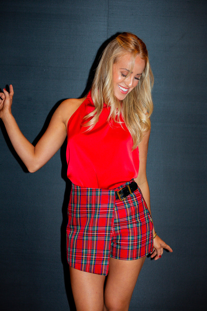Tartan Skort - Red