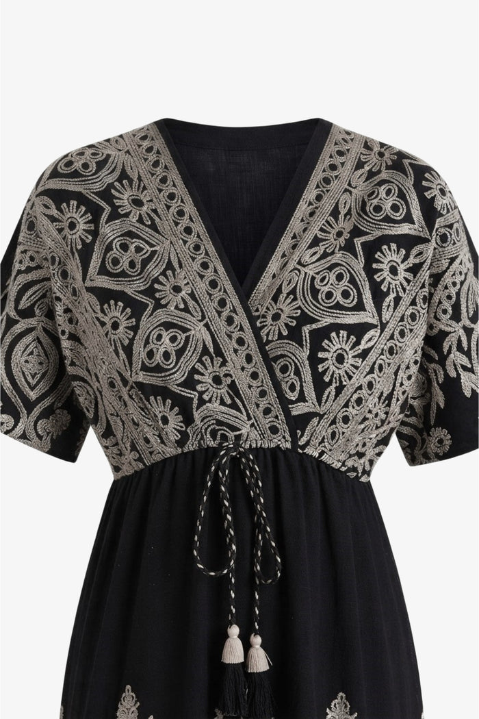 Tassel-Tie Maxi Dress
