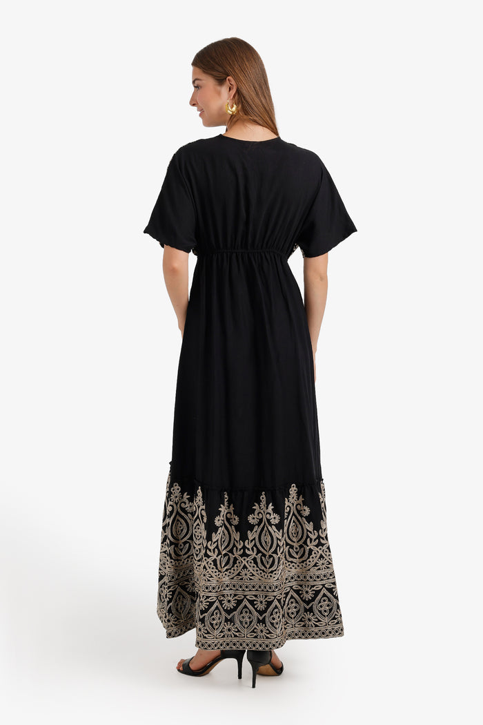 Tassel-Tie Maxi Dress