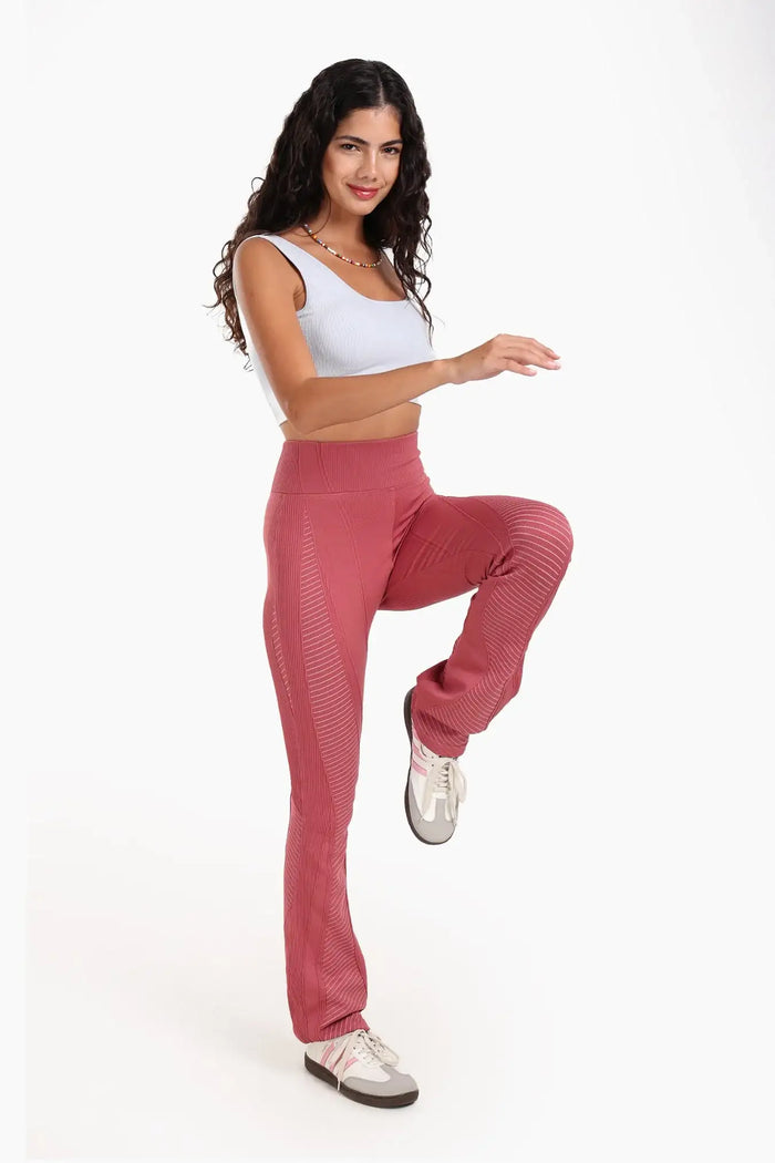 Textured High-Waist Sports Pants