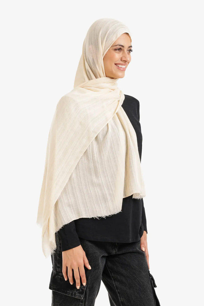 Textured Ribbed Cotton Scarf