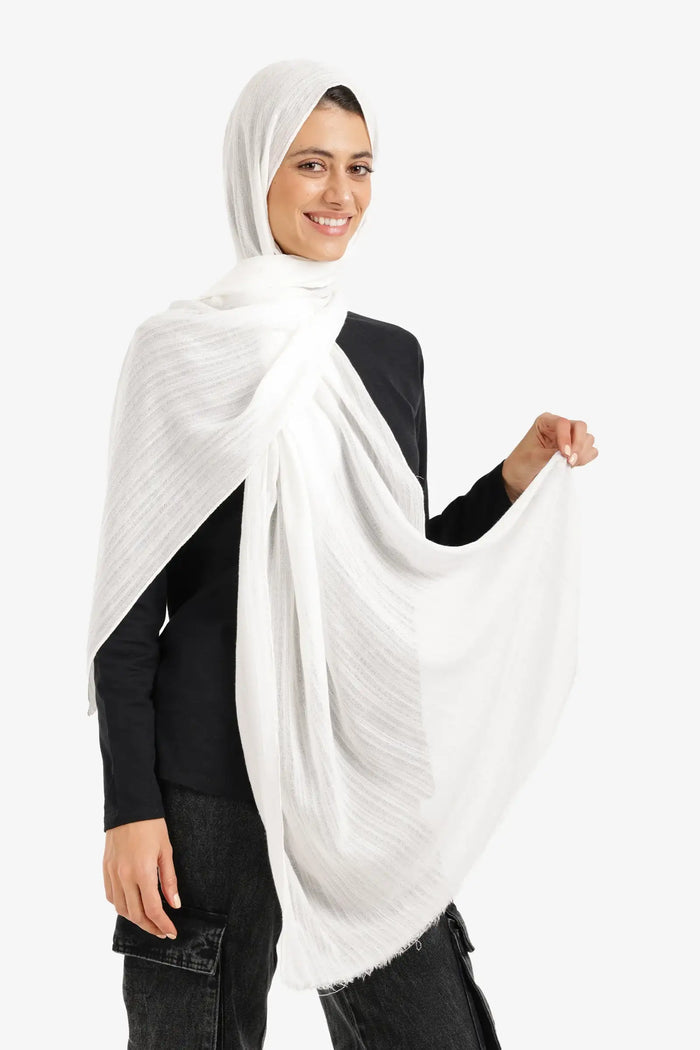 Textured Ribbed Cotton Scarf