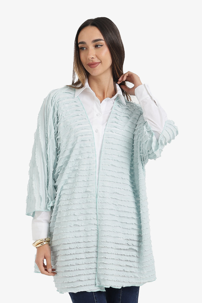 Textured Ruffle Beach Kimono