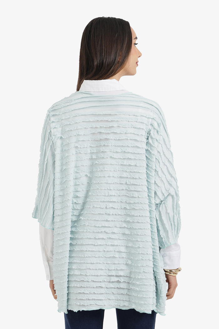Textured Ruffle Beach Kimono