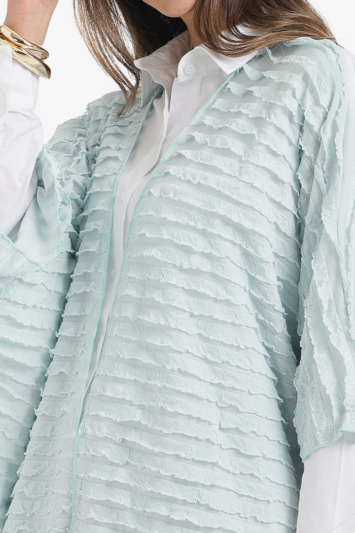 Textured Ruffle Beach Kimono