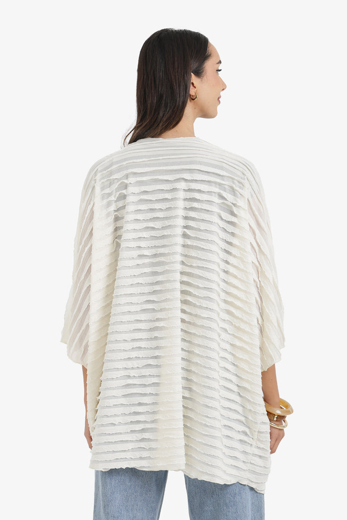 Textured Ruffle Beach Kimono