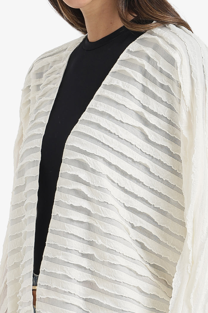 Textured Ruffle Beach Kimono