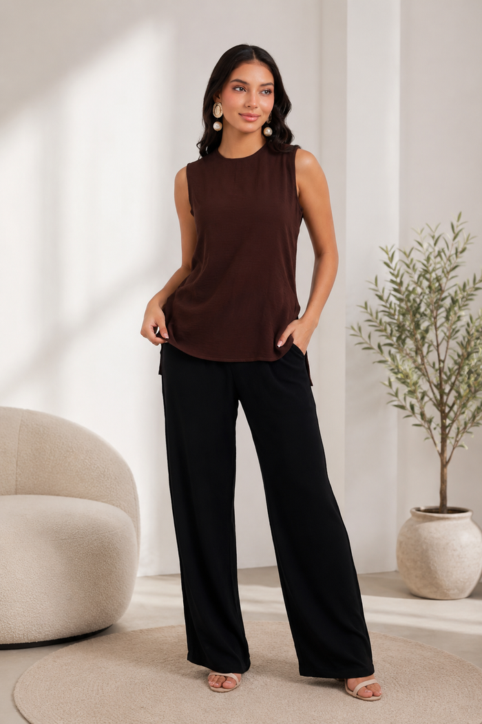 Textured Sleeveless Blouse
