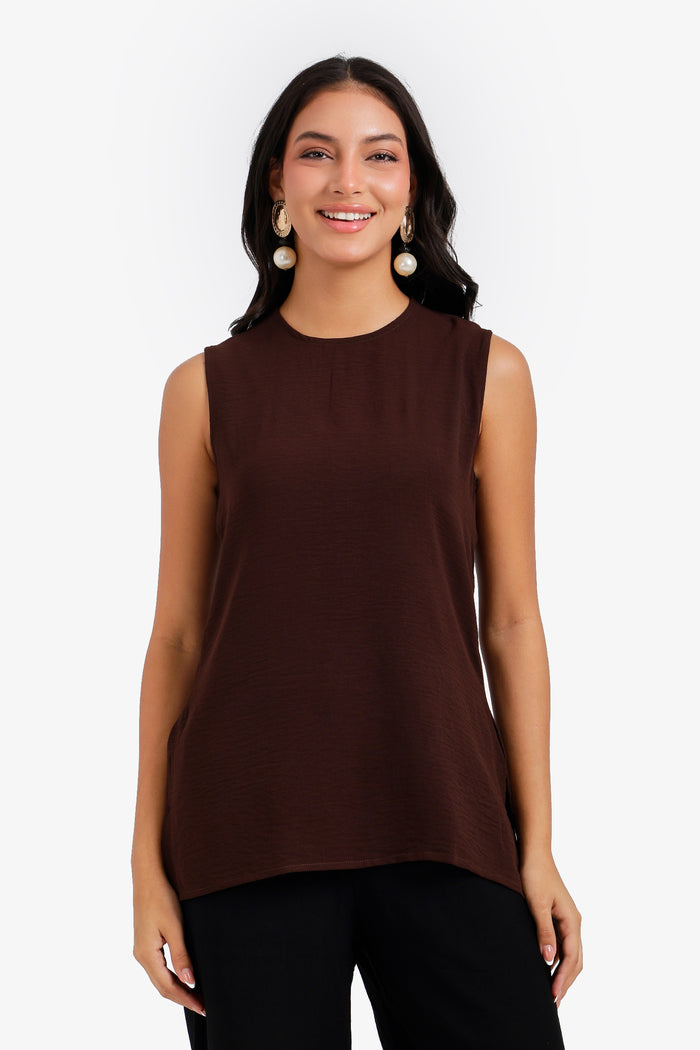 Textured Sleeveless Blouse