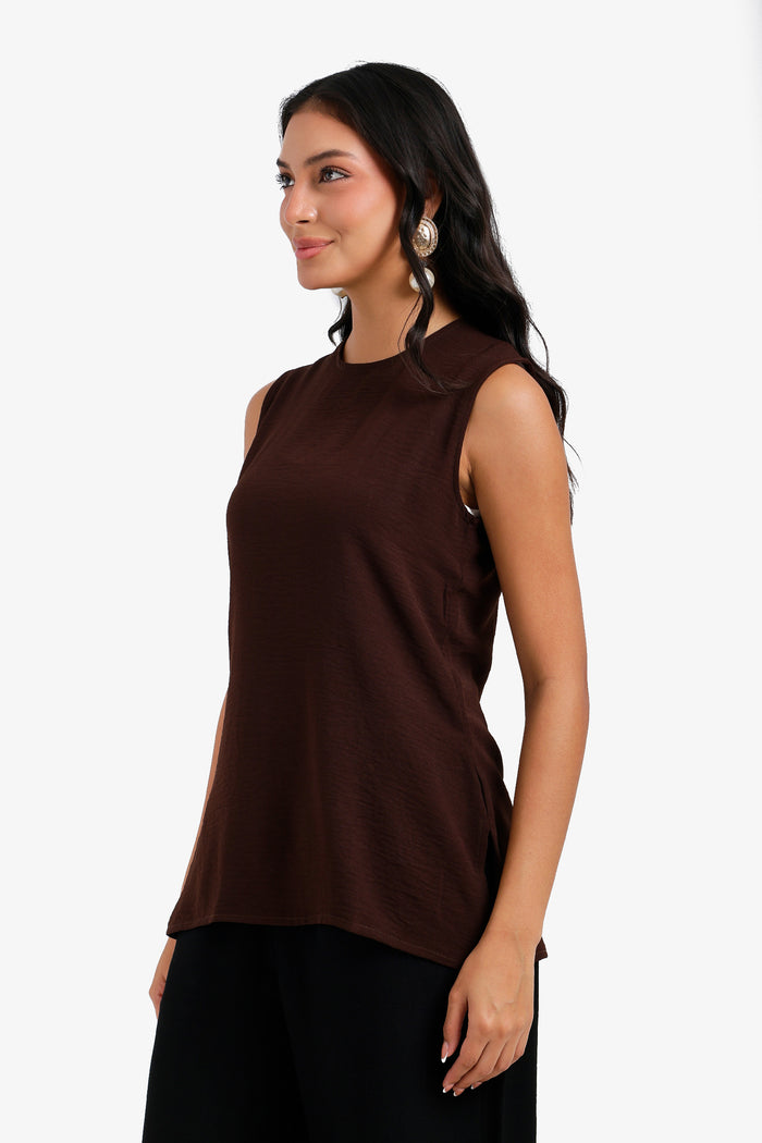 Textured Sleeveless Blouse