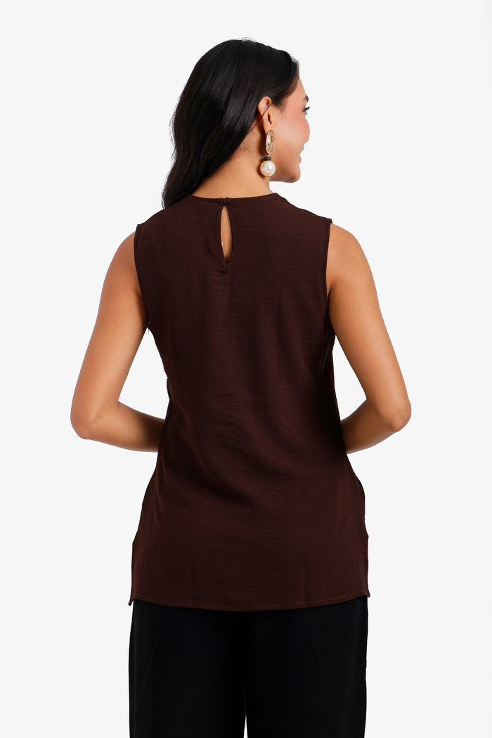 Textured Sleeveless Blouse