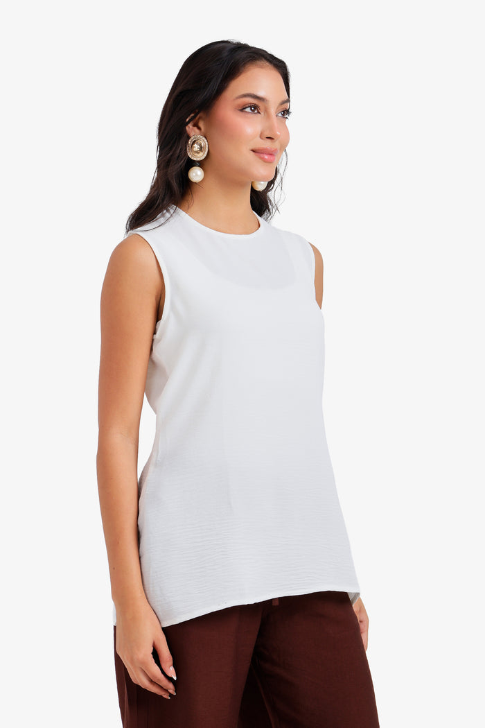 Textured Sleeveless Blouse