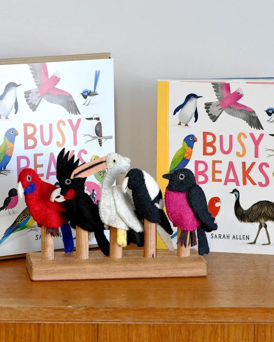 The Busy Beaks Finger Puppets and Book Set
