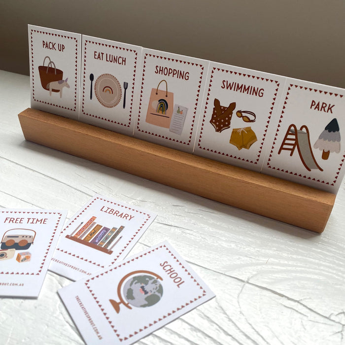 The Creative Sprout Daily Routine Cards & Wooden Stand - 72 Pack