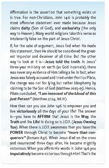 The Power Of John 14:6 Affirmation