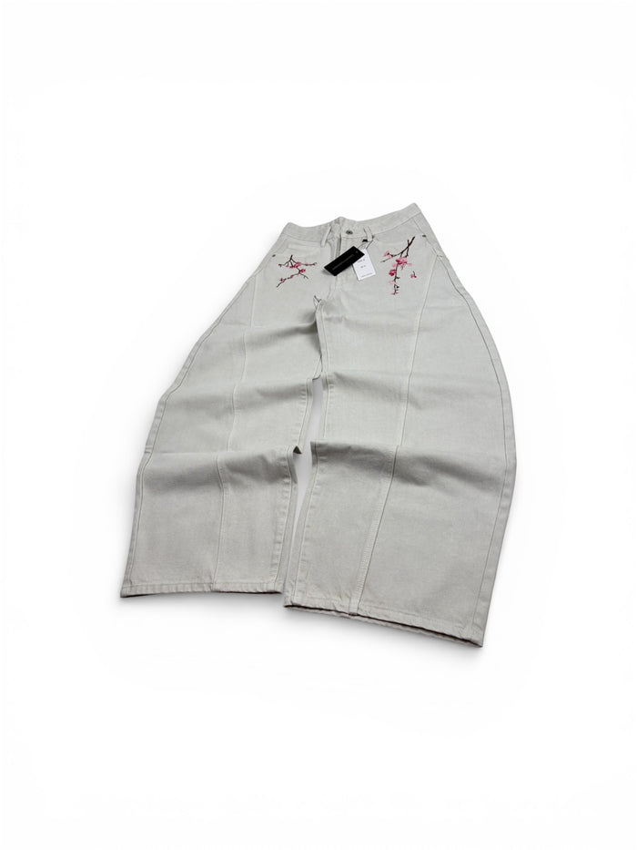 THE Sakura Flower Baggy Jeans