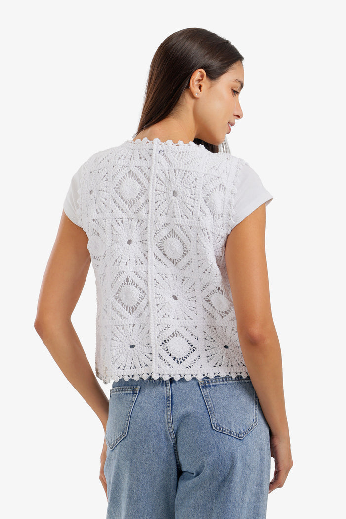 Tie-Front Crochet Vest
