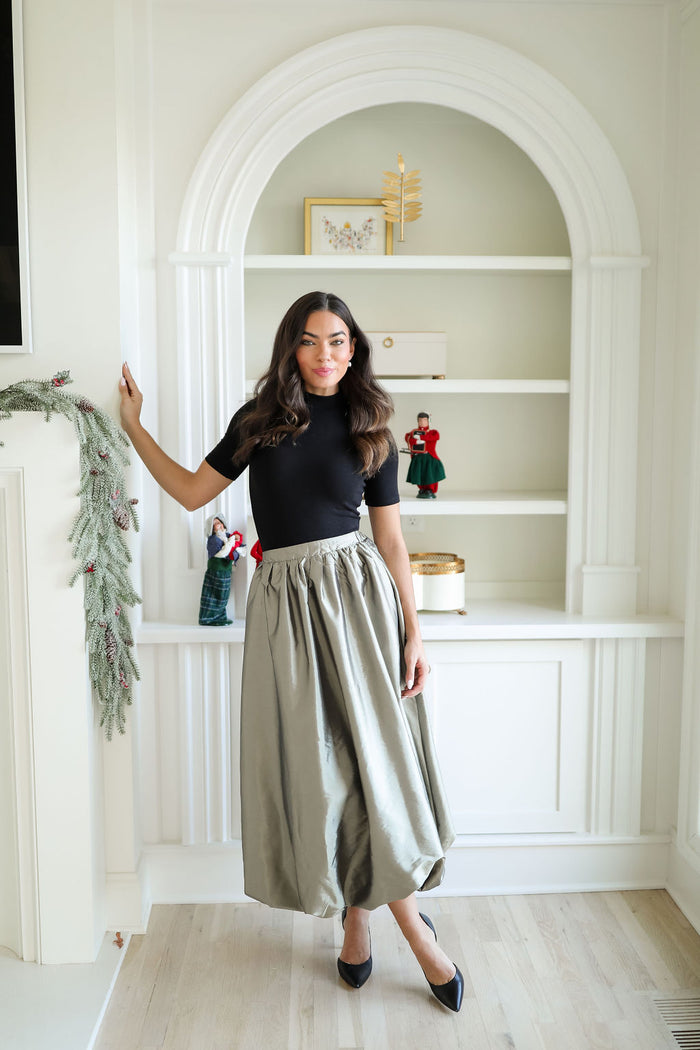 Tory Metallic Maxi Skirt - Bronze