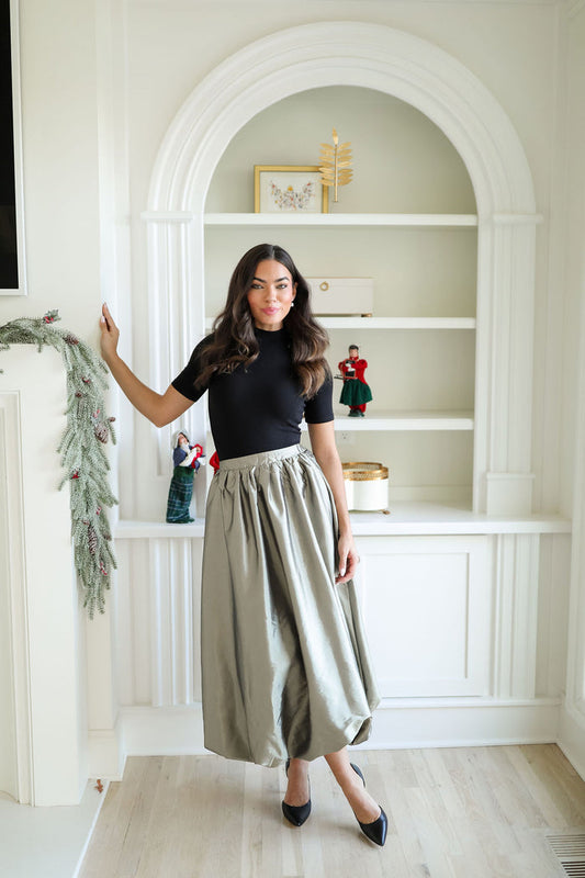 Tory Metallic Maxi Skirt - Bronze
