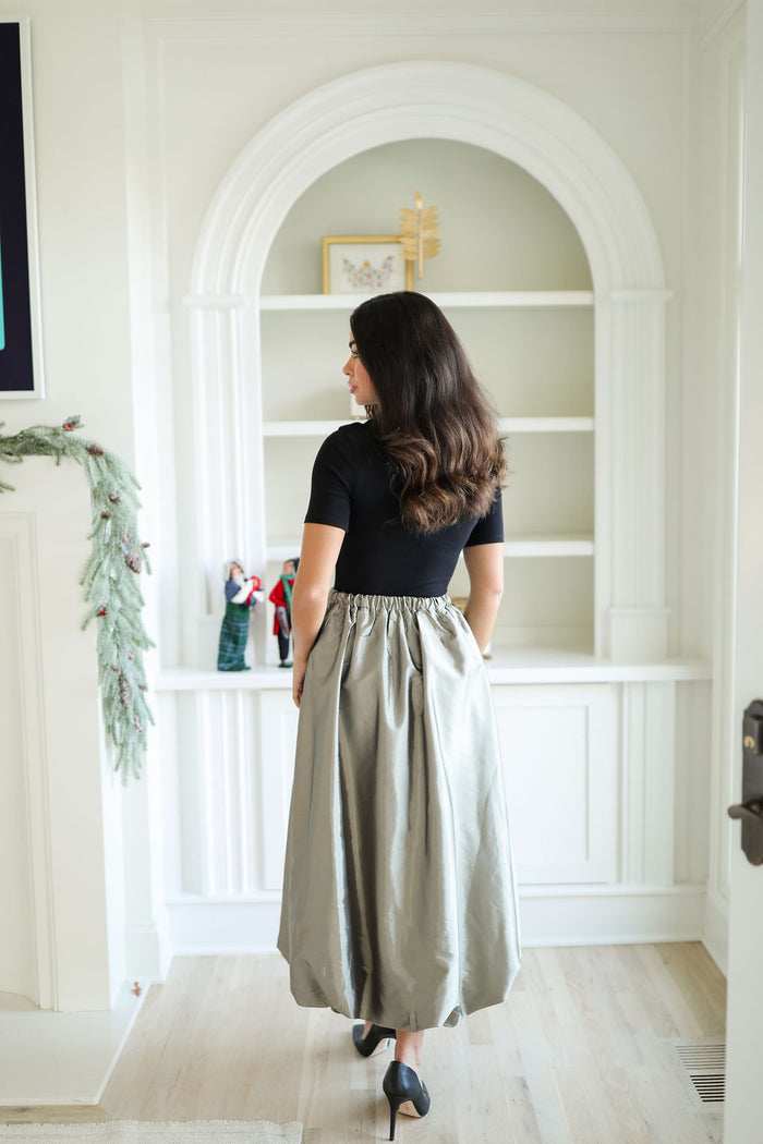 Tory Metallic Maxi Skirt - Bronze