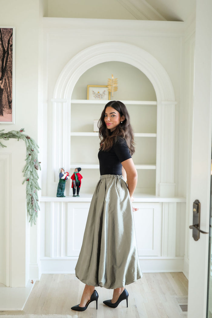 Tory Metallic Maxi Skirt - Bronze