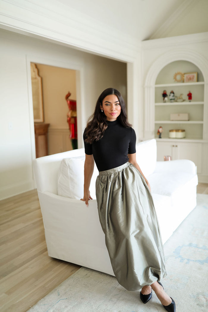 Tory Metallic Maxi Skirt - Bronze