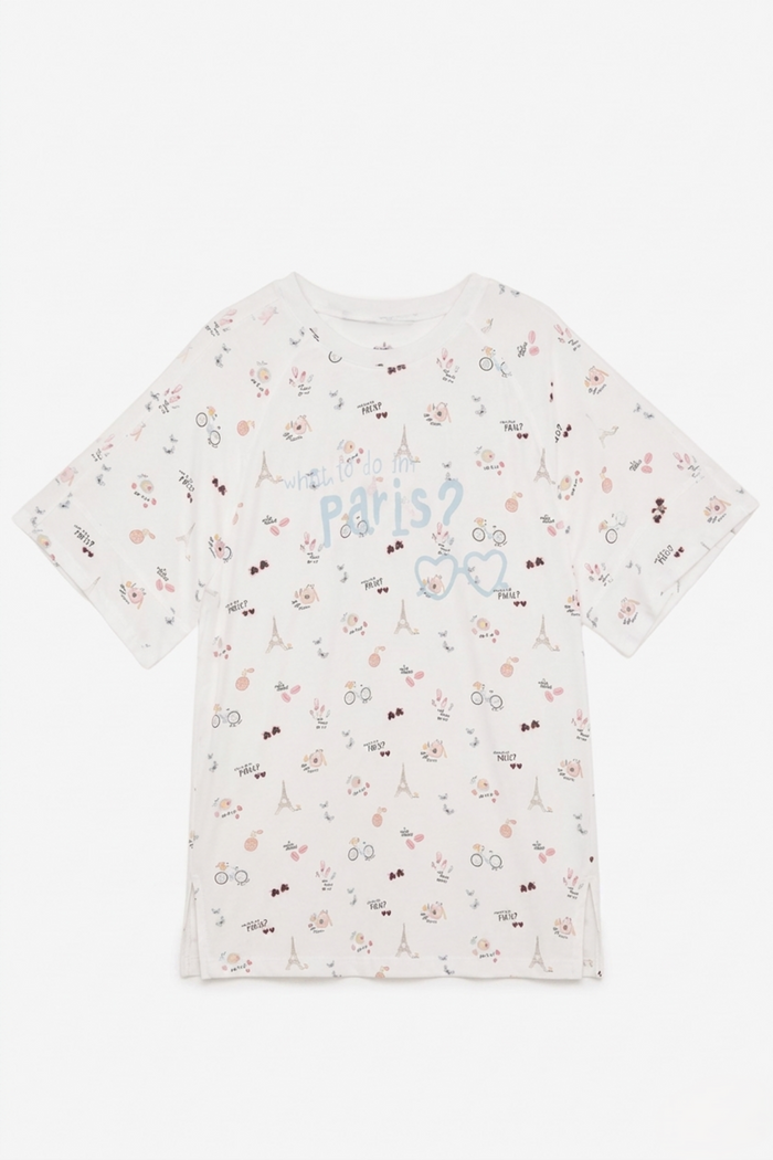 Tossed Graphic Print Nightshirt