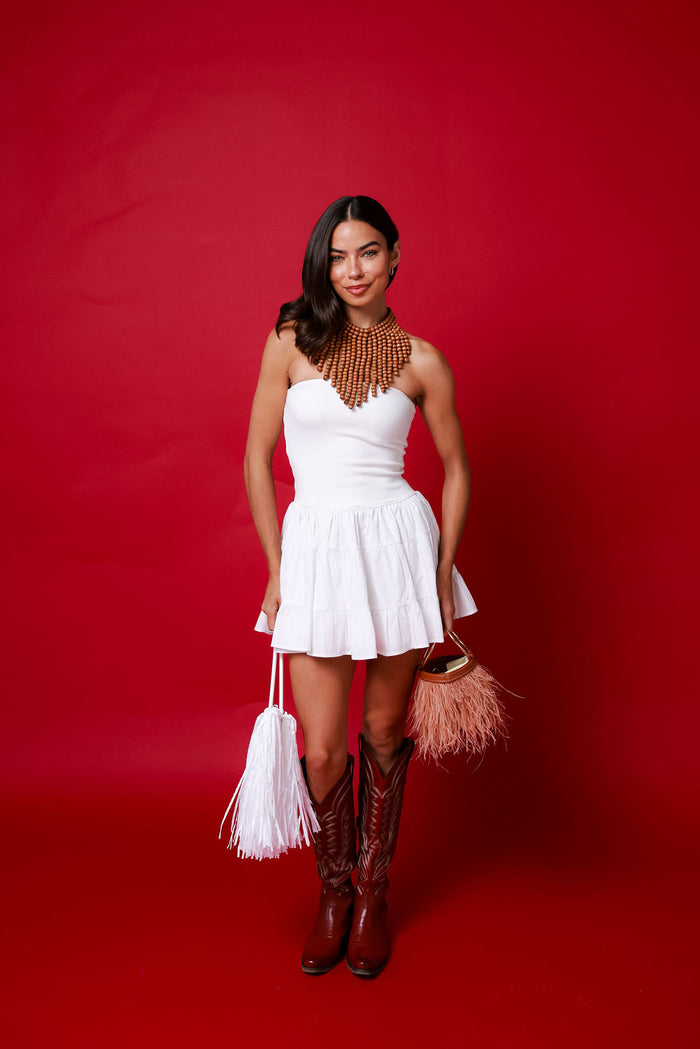 Touchdown Mini Dress - White Grad