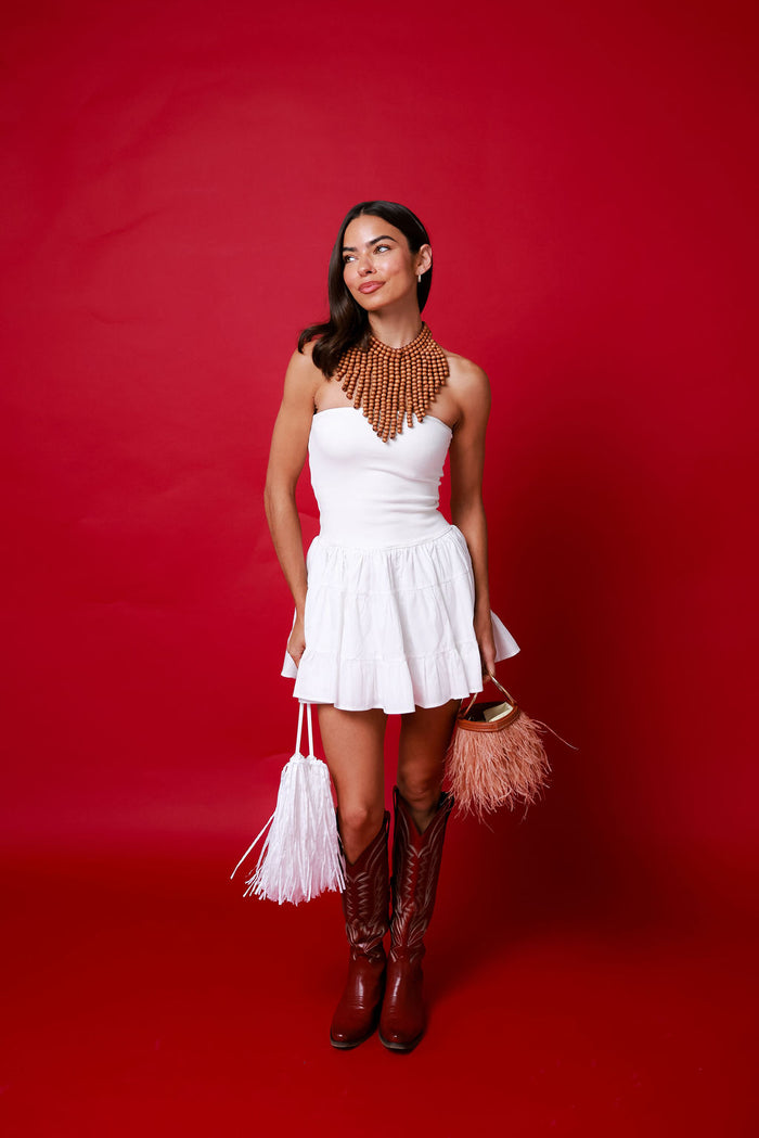 Touchdown Mini Dress - White Grad